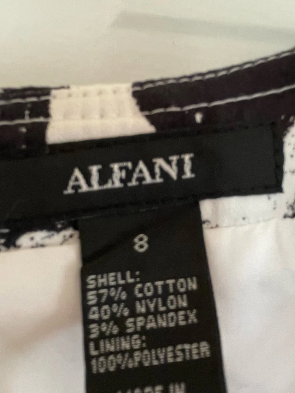Alfani Black & White Abstract Print Midi Dress - Picture 5 of 5